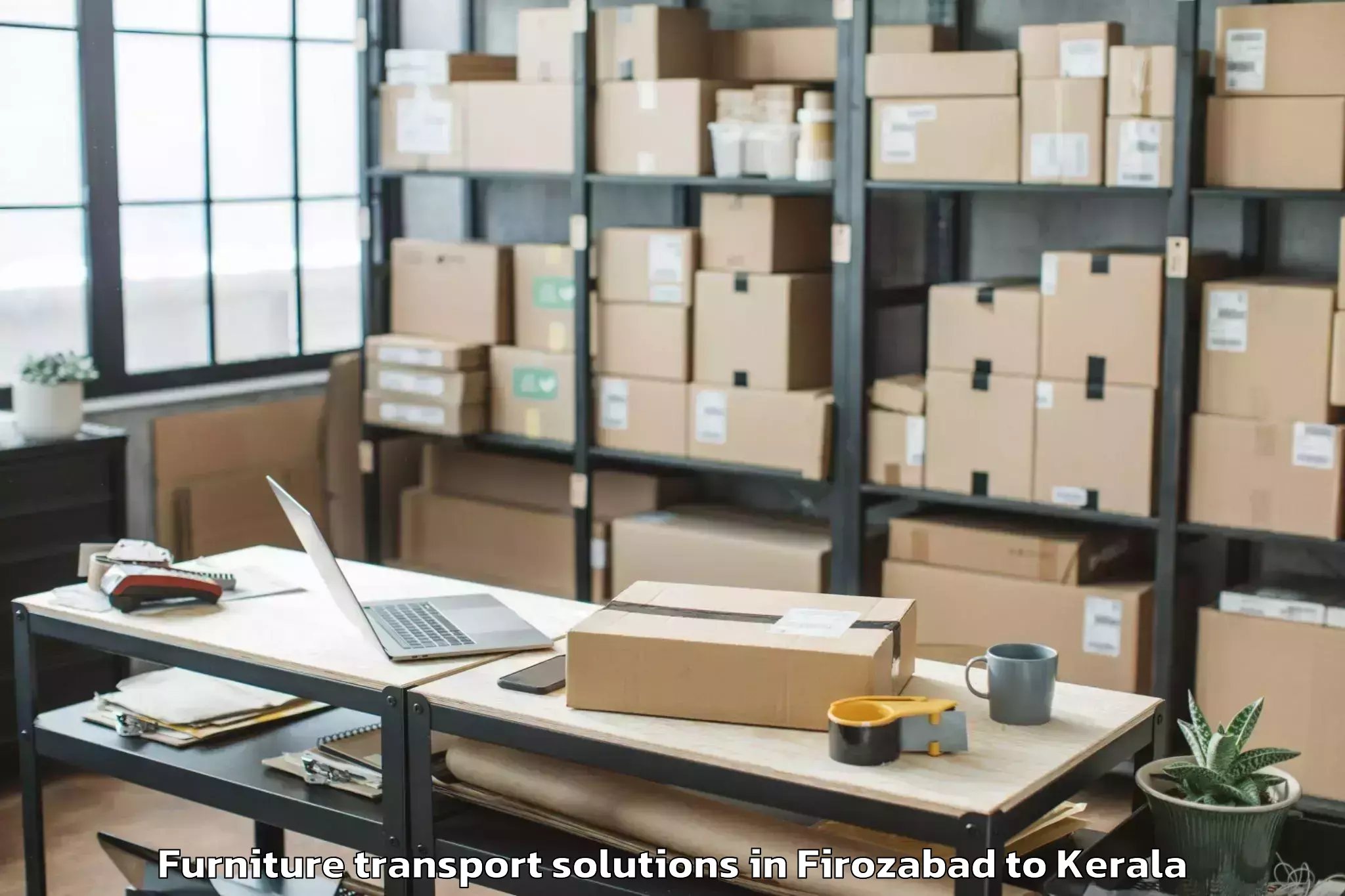 Reliable Firozabad to Thrissur Furniture Transport Solutions